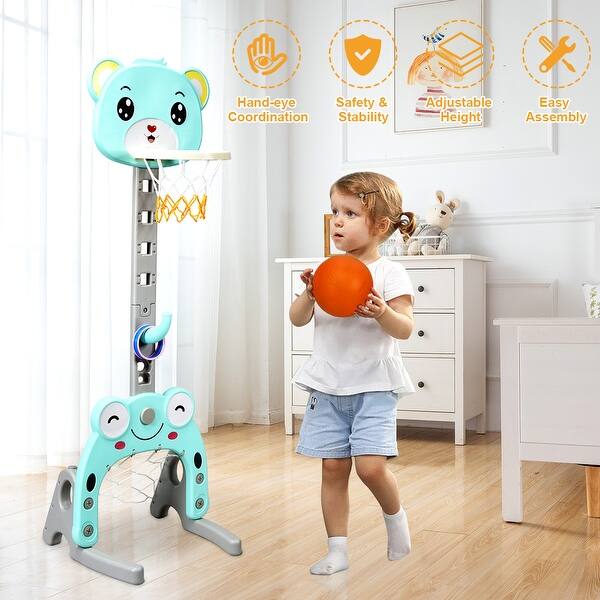 Shop Costway Adjustable Kids 3 In 1 Sports Activity Center