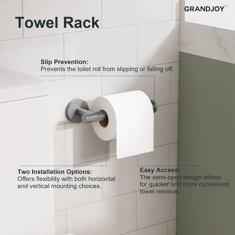 GRANDJOY 4-Piece Bath Towel Bar Rack Towel Holder Stainless Steel Hardware Set