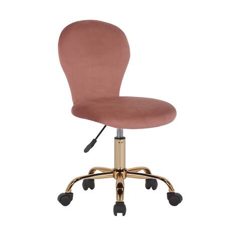 Porthos Home Evie Office Chair, Velvet Upholstery And Gold Legs