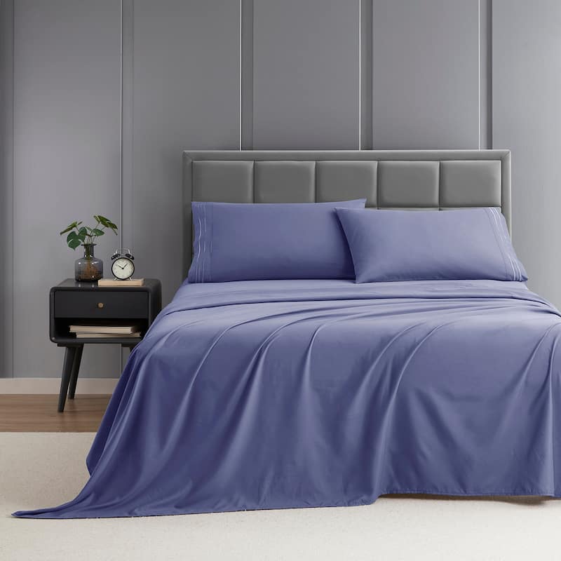Clara Clark Premium 1800 Series Ultra-soft Deep Pocket Bed Sheet Set - Full XL - Steel Blue