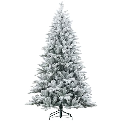 Frosted Artificial Christmas Tree with 1401/2003 Tips and Sturdy Metal Stand - 7FT/8FT