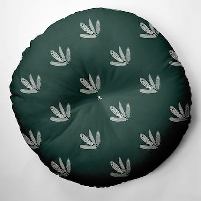 Feather Pattern Fall Design Tufted Floor Pillow