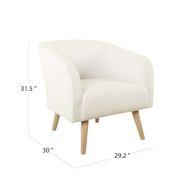 HomePop Sherpa Accent Chair with Wood Legs - Cream
