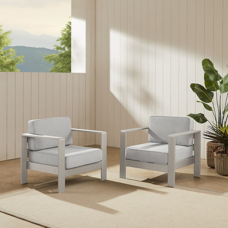 Nordwind Aluminum Outdoor Club Chair (Set of 2) - Grey/Grey
