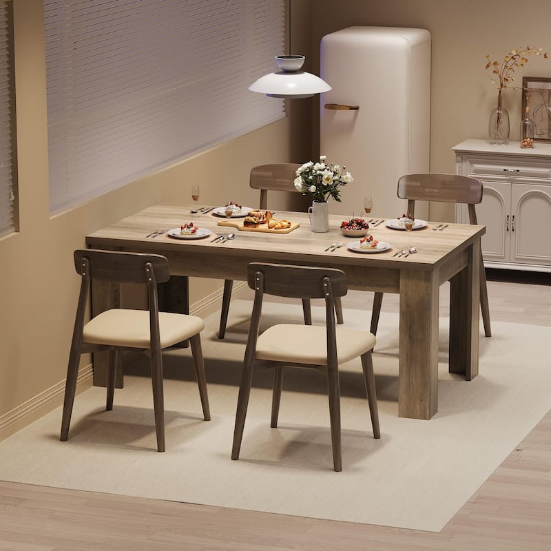 63 Inch Dining Table, Rectangular Dining Table for Kitchen