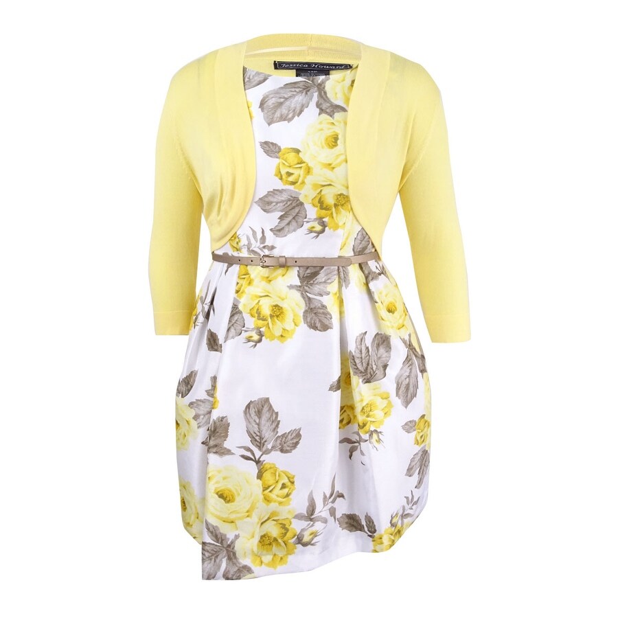 yellow dress with shrug