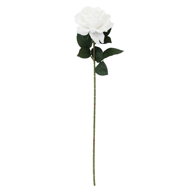 Set of 3 Large Artificial Velvet Rose Flower Stem Spray 30in - 30" L x 6" W x 6" DP - Cream White
