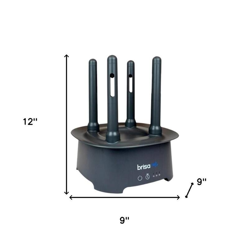 HomeRoots 9" Brisa Gray Powered Drying Rack - 9.00 in. x 12.00 in. x 9.00 in.