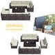 preview thumbnail 39 of 54, Kullavik 12 Pieces Outdoor Patio Furniture Set Sectional Rattan Sofa Set with Tempered Glass Table