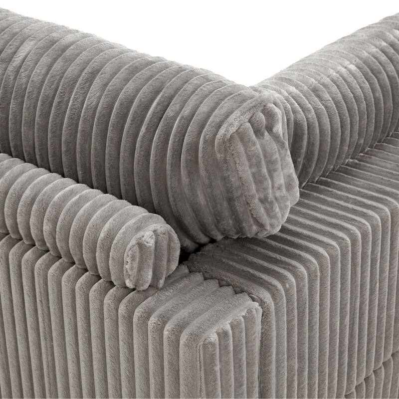 Plush Flannel Modular Sectional Sofa for Living Room