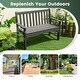 preview thumbnail 4 of 7, All-Weather HDPE 2-Person Garden Bench with Backrest and Armrests-Gray - 50" x 24" x 35"
