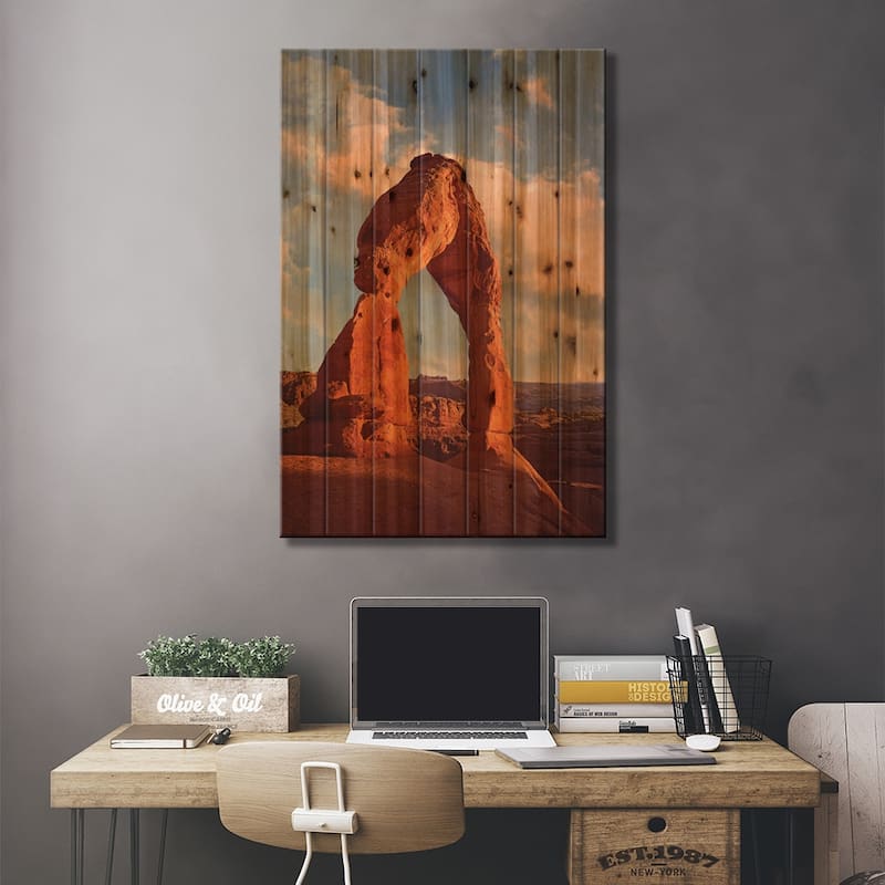 Delicate Arch In Arches National Park, Utah II Print On Wood by Tim Fitzharris - Multi-Color