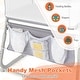 preview thumbnail 9 of 7, Gray Metal Fabric Mesh Baby Bassinet Bedside Sleeper with Adjustable Height and Storage Pockets - 37" x 27.5"
