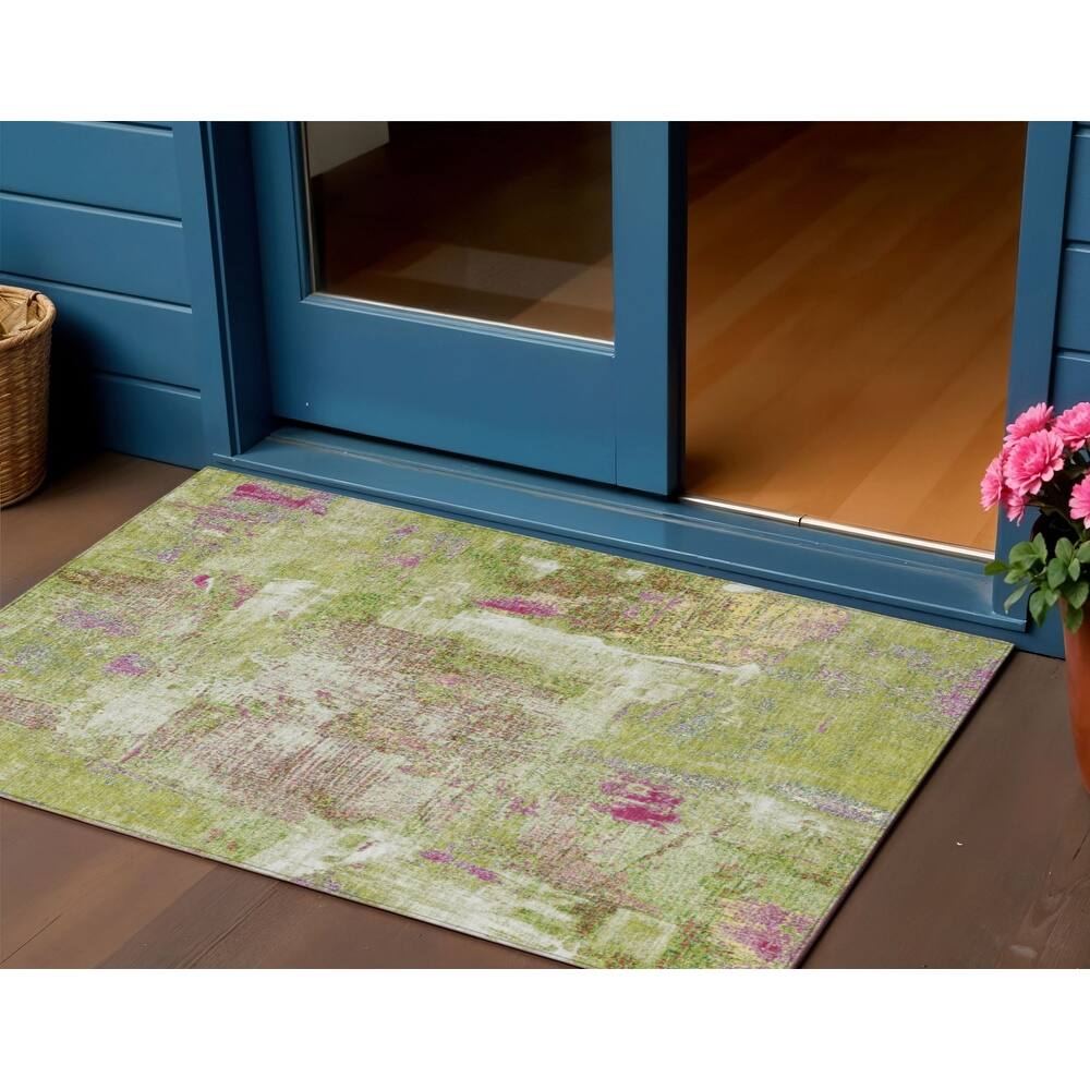 HomeRoots Abstract Transitional Rectangle Outdoor Rug