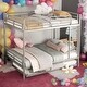 preview thumbnail 1 of 14, Multifunctional Full over Full Metal Bunk Bed With Trundle,Save Space or Split Into 2 Beds Silver
