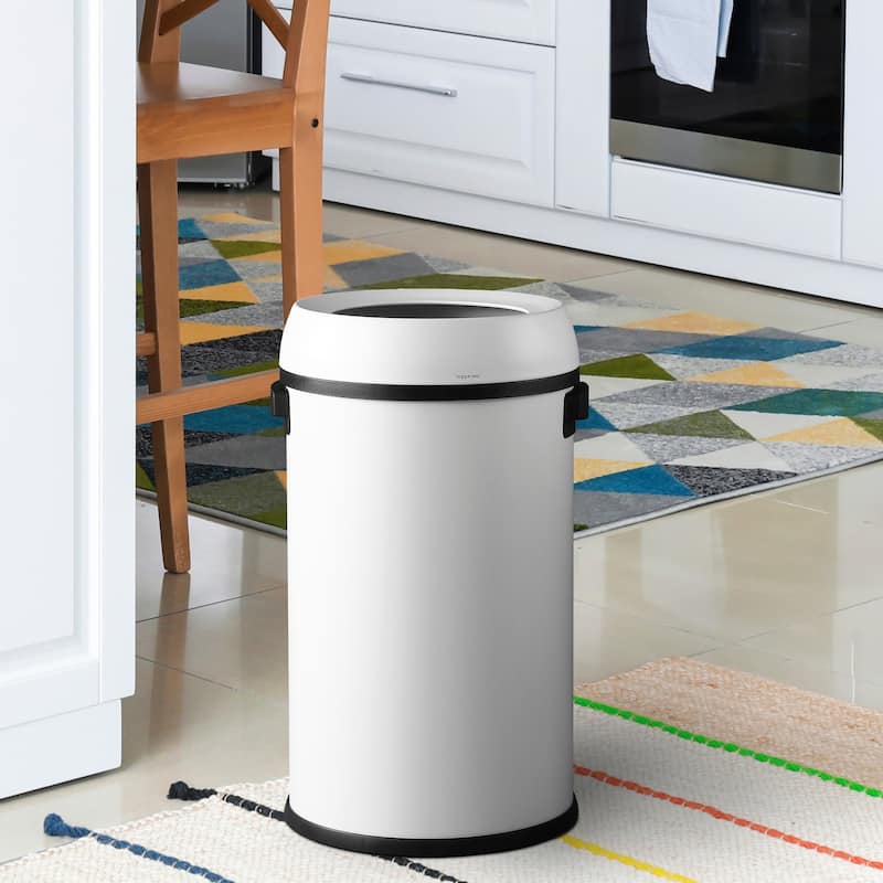happimess Chuck Kitchen/Office 17.2-Gallon Open-Top Trash Can, Chrome