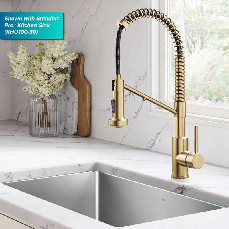 Kraus Bolden 2-Function 1-Handle Commercial Pulldown Kitchen Faucet