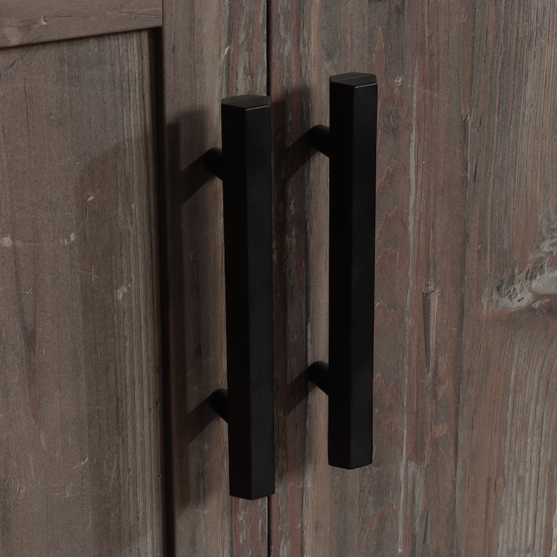 Wood Credenza with Adjustable Shelves, Brown - 65.12"W x 19.29"D x 29.72"H