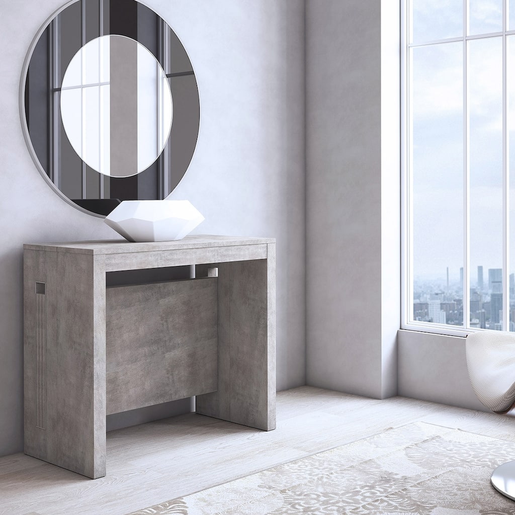 ERIKA Modern Extendable Console Table Dining Table - 31.5" W x 17.5" D x 30" H ( Ext: 17.5" - 73" W )