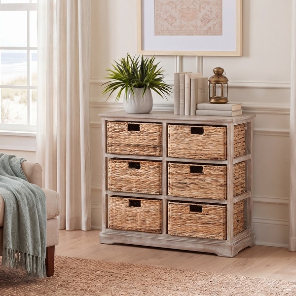 SAFAVIEH Keenan Winter Melody 6-drawer Wicker Basket Storage Chest