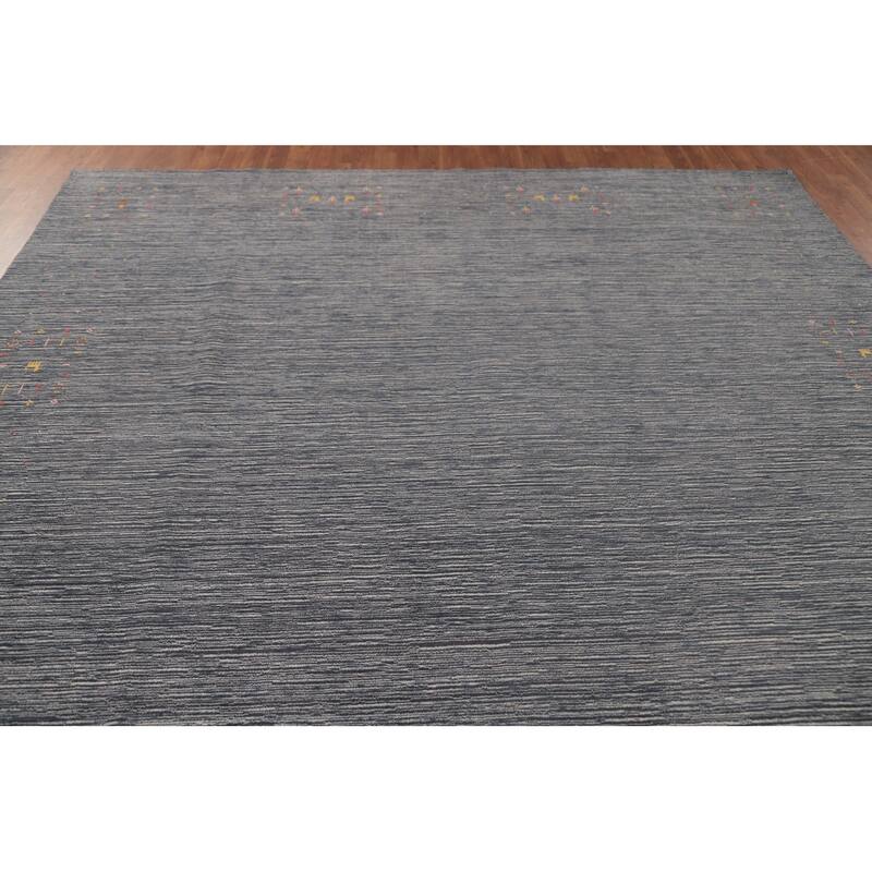 Striped Gabbeh Oriental Area Rug Wool Carpet - 8'9"x 11'6"