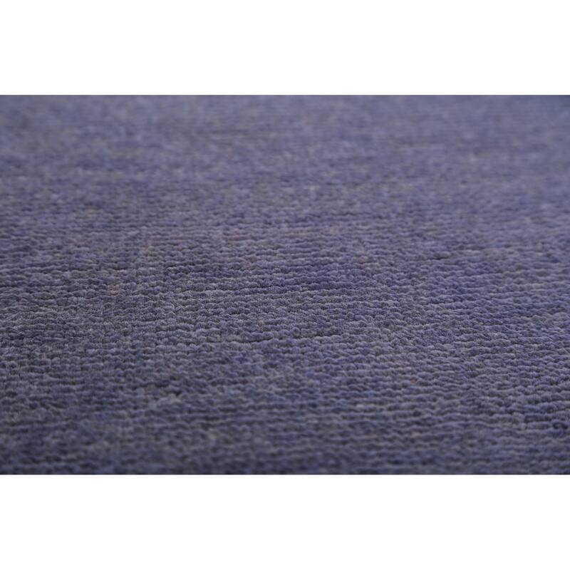 Hand Knotted Oriental 100% Wool Carpet Modern Solid Navy Blue & Blues Gabbeh Area Rug - 13' 10'' X 10' 1''