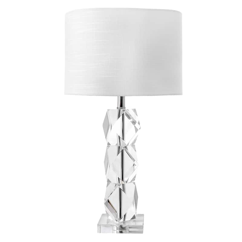 Nuloom 27" Crystal on the Rocks Faux Silk Shade Table Lamp - 15"W x 15"D x 27"H