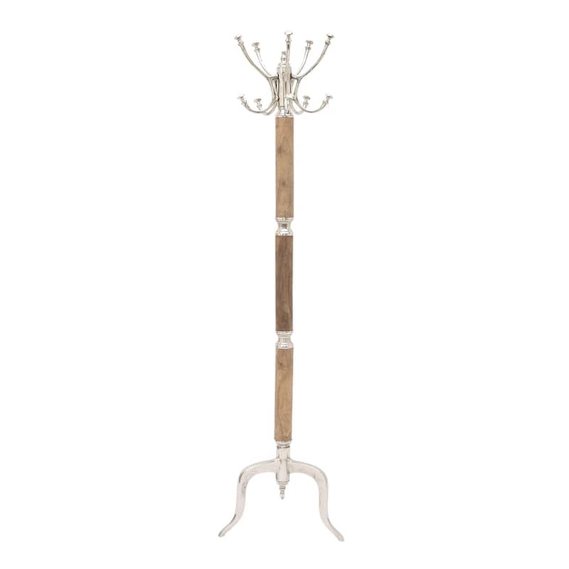 Silver or Gold Aluminum Traditional Coat Rack