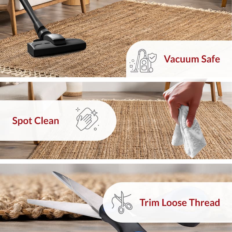 Nuloom Raleigh Farmhouse Jute Tasseled Area Rug
