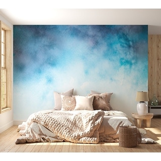 Peel & Stick Wall Mural - Blue Abstract Clouds - Removable Wallpaper ...