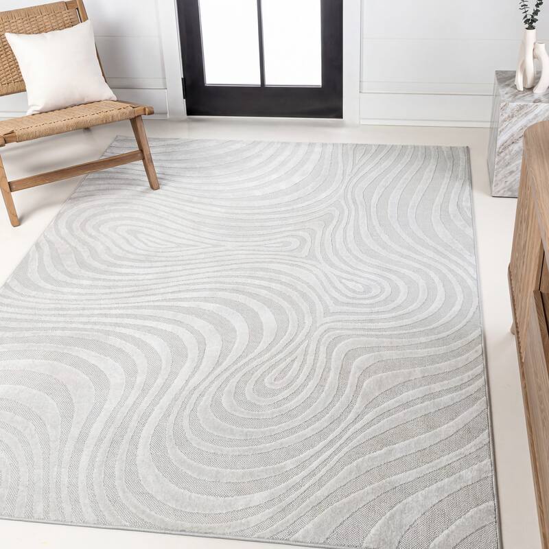 JONATHAN Y Odense Minimalist Curve Geometric Gray/Ivory Area Rug