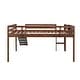 preview thumbnail 9 of 12, Full Wood Low Loft Bed with Slide, Ladder and Chalkboard, Walnut
