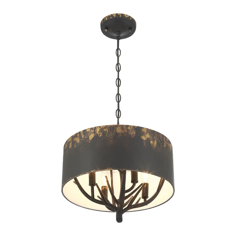 Wry Lighting Arboreal 4-light Pendant in Antique Black Iron