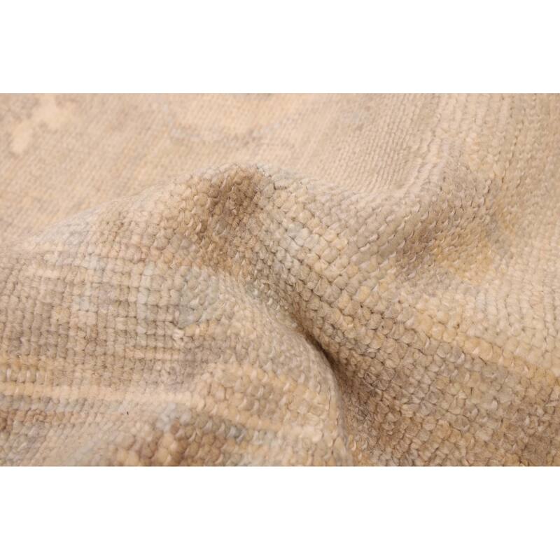 ECARPETGALLERY Hand-knotted Kavya Oushak Light Grey Wool Rug - 8'11 x 12'3