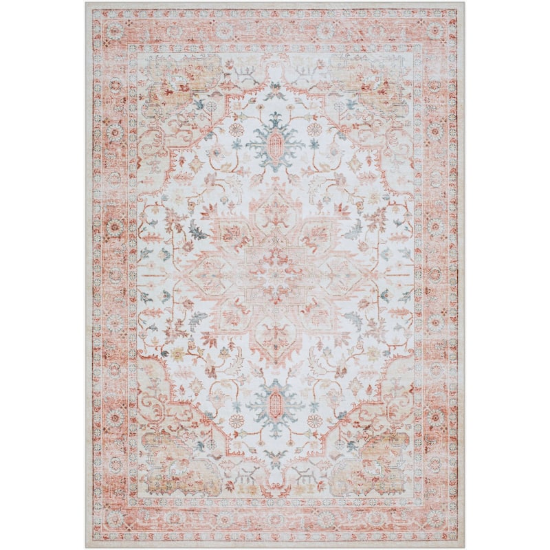 Livabliss Traditional Lavable Medallion Washable Area Rug