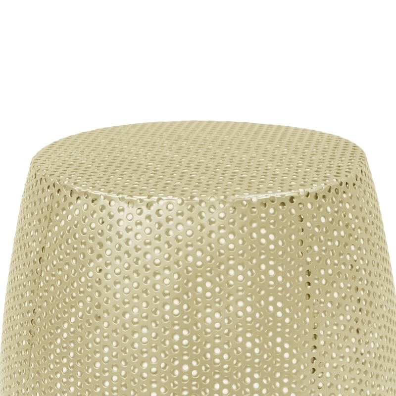 Anmytek Gold Perforated Drum Accent Table Side Table Extra Seating Modern Home Decor