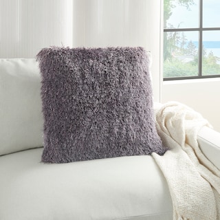 Mina Victory Yarn Shimmer Shag Throw Pillow by Nourison
