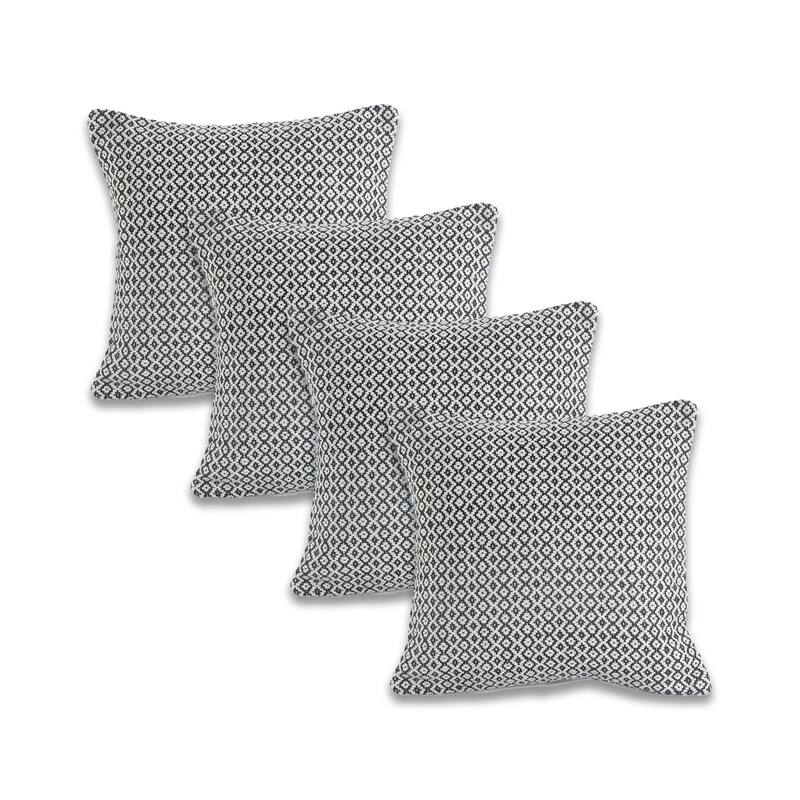 Sevita Seaside Chevron Natural Cotton Square 18"x18" Throw Pillow, Set of 2 or 4
