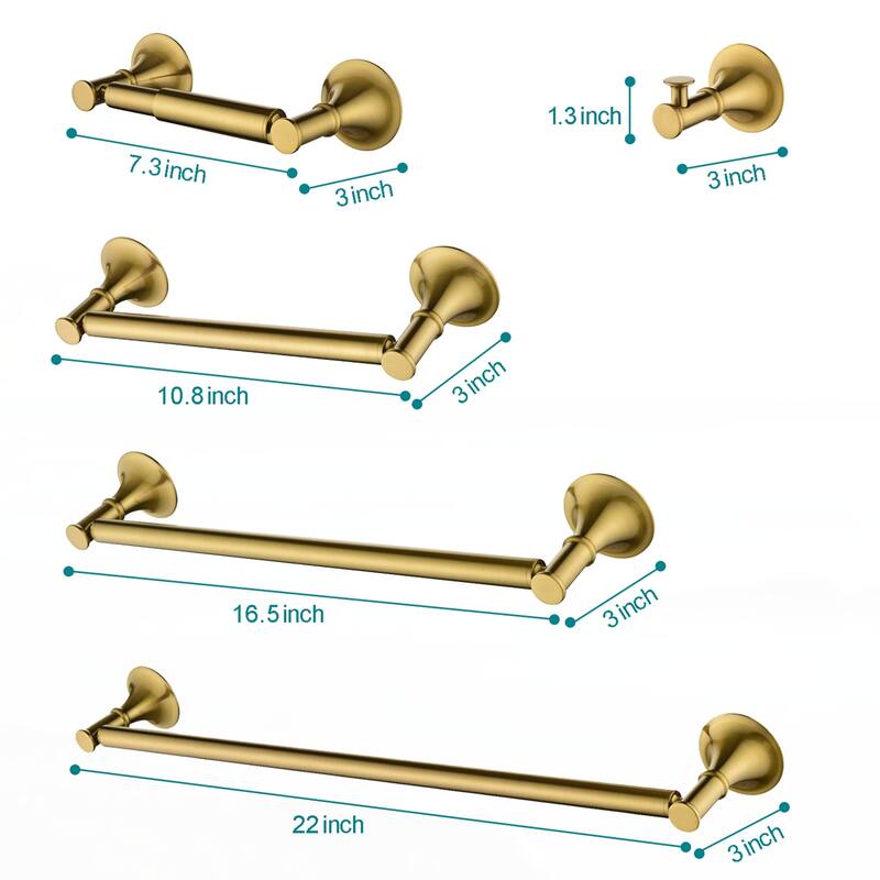 6 Piece Bathroom Towel Rack Set Wall Mount