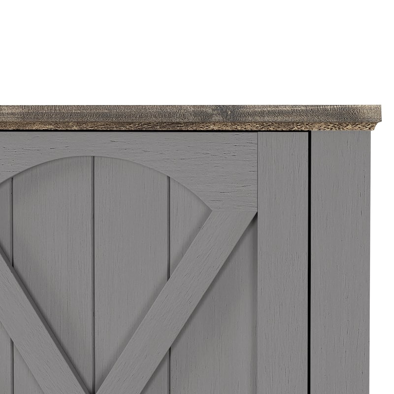 70" Farmhouse TV Stand with Fireplace, Fits up to 75" TV - 70"W x 30"H x 14.5"D