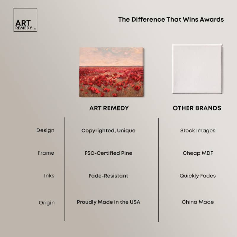 Sea of Red Poppies I Canvas by Art Remedy, Gallery Wrapped