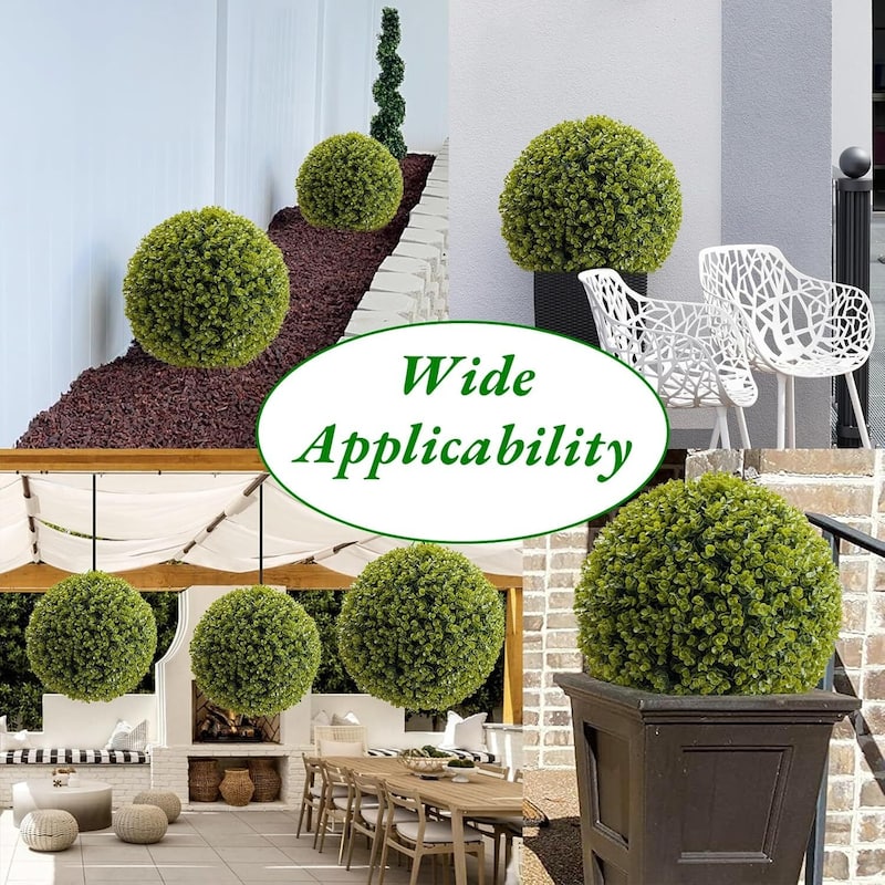Artificial Eucalyptus Topiary Plant Balls Set of 2 for Home Wedding Decor
