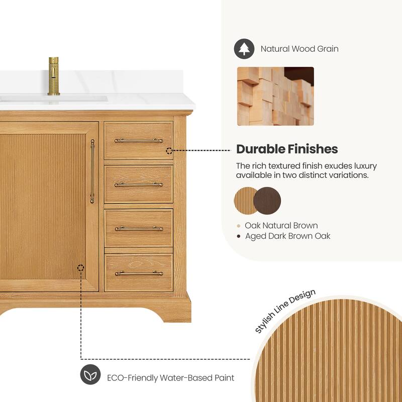 Tokyo Bath Vanity with Quartz Stone Top without Mirror