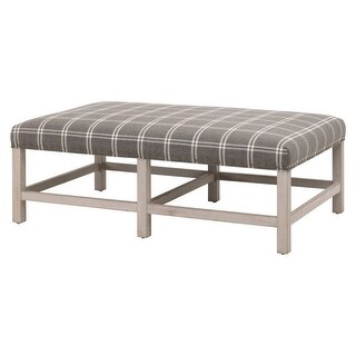 52 Inch Classic Bench with Wood Frame, Gold Nailhead Details, Gray ...