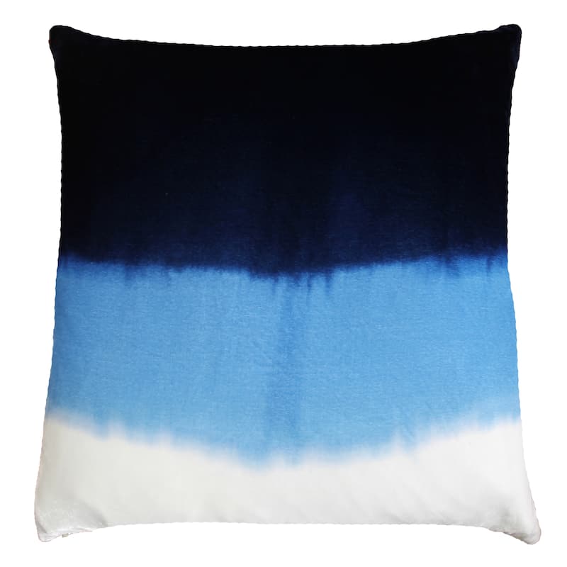 Jiti Decorative Accent Indoor Modern Ombre Abstract Patterned Velvet Throw Pillows Cushions for Sofa Chair 20 x 20 - Blue/White