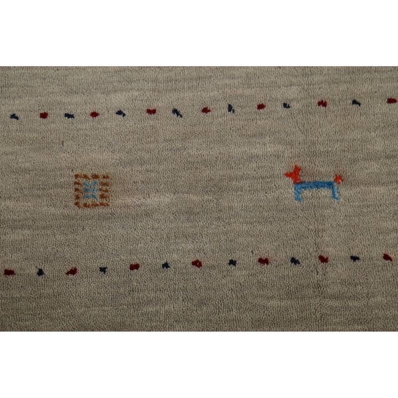 Little Animals Design Gabbeh Area Rug Hand-Knotted Wool Carpet - 6'7"x 9'10"