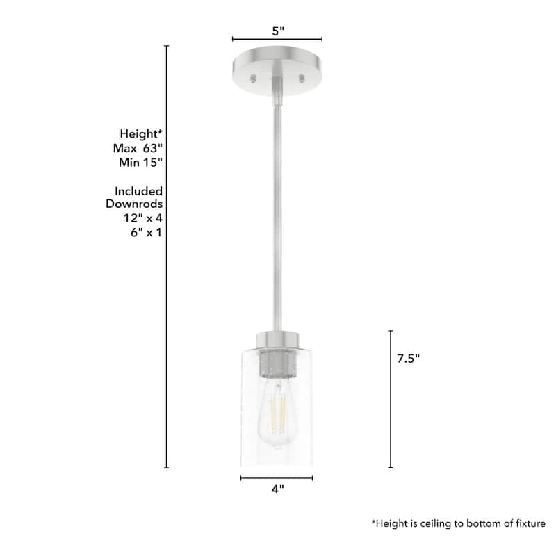 Hunter Hartland 1-Light Mini Pendant - Kitchen Island, Dining Room, Bedroom - Farmhouse, Industrial