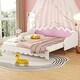 preview thumbnail 15 of 25, Modern Upholstered Princess Daybed wCrown Headboard & LED Lights, Twin to Size Extending Daybed Sofa Bed, Guest Bed White - Twin