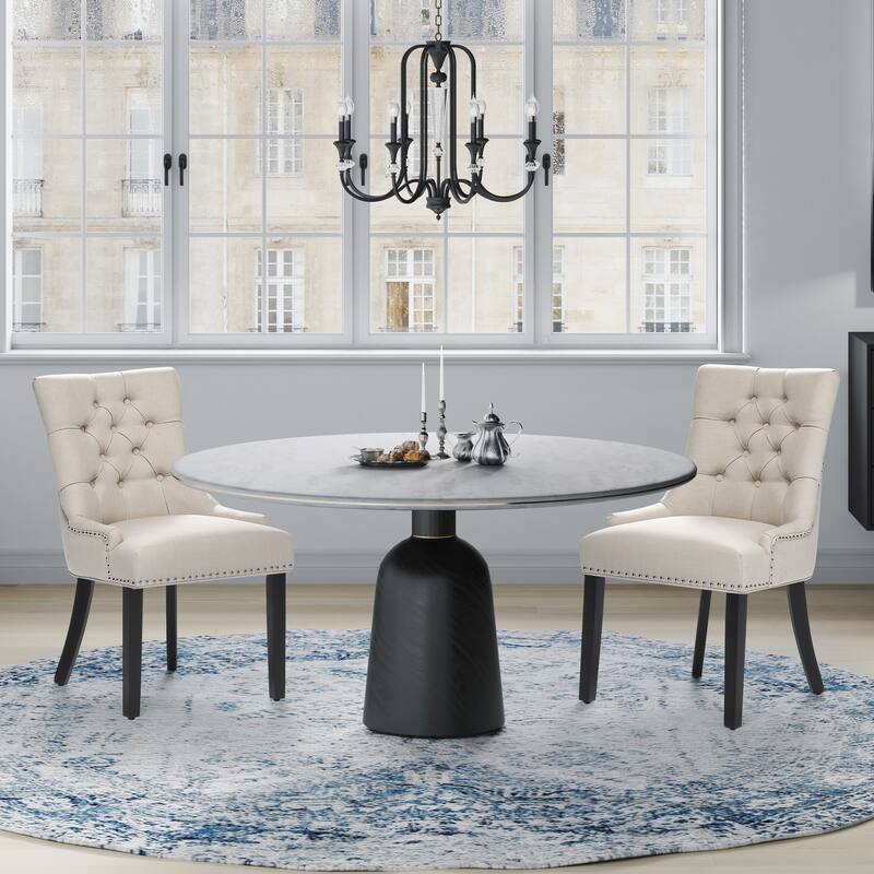 Grandview Tufted Dining Chair (Set of 2) Upholstered - Beige