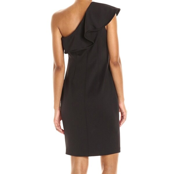 calvin klein one shoulder ruffle dress